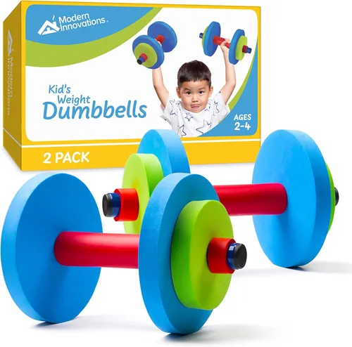 Miniatura 8 de Modern Innovations Juego de pesas de mancuerna para niños, equipo de entrenamiento de juguete, pesas para niños para ejercicio, diversión y fitness
