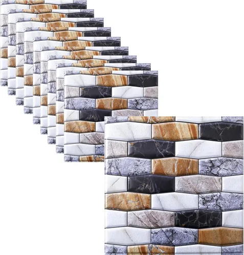 Miniatura 9 de Panel de pared decorativo 3D, paneles de pared de ladrillo sintético, espuma impermeable autoadhesiva, para decoración de pared interior, decoración