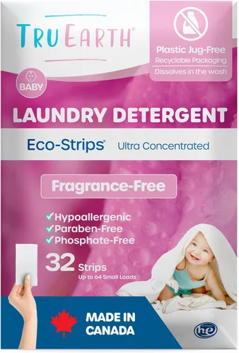 Miniatura 13 de Tru Earth Hojas de detergente compacto para ropa seco, sin perfume, hasta 768 cargas (384 unidades), sin parabenos, detergente sin líquido Eco-Strip