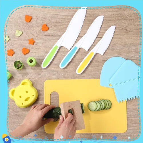 Miniatura 4 de 16 piezas de herramientas de cocina Montessori, juego de utensilios de cocina para niños, juguete de cocinado, juego de cocina para niños pequeños