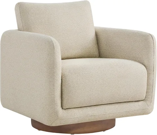 Miniatura 20 de KISLOT Silla giratoria moderna de barril redondo con tela tapizada de rendimiento para sala de estar, dormitorio, sala de espera, 1 caja