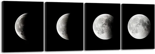 Miniatura 8 de Wieco Art Arte de pared enmarcado moderno Giclée, impresiones artísticas abstractas del espacio blanco y negro a fotos pinturas sobre lienzo, arte