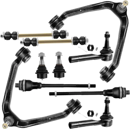 SCITOO Kit de suspensión delantera, brazo de control superior, barra de acoplamiento exterior interior, barra estabilizadora, articulación de rótula