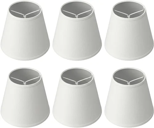 Miniatura 11 de Ruiever Paquete de 6 pantallas pequeñas con clip para bombilla, pantalla de lámpara de tela, parte inferior 5.9'' x parte superior 3.54'' x altura
