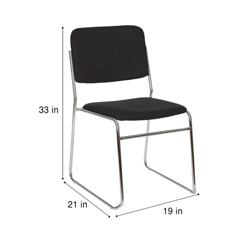 Miniatura 5 de OEF Furnishings OEF8660/2 Silla apilable acolchada de tela de grado comercial (negro, paquete de 2)