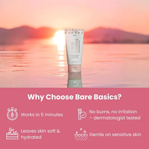Miniatura 3 de Liaison Bare Basics - Crema depilatoria sin afeitar para pieles sensibles, fórmula de acción rápida para piernas, brazos y axilas, resultados suaves