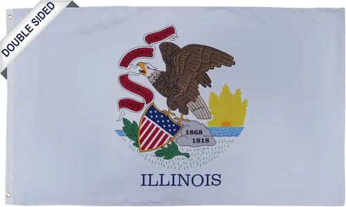 Miniatura 36 de SYII Bandera del estado de Alabama de 3 x 5 pies, banderas de 3 capas de doble cara del estado de Delaware con 2 ojales de latón y cabecera de lona