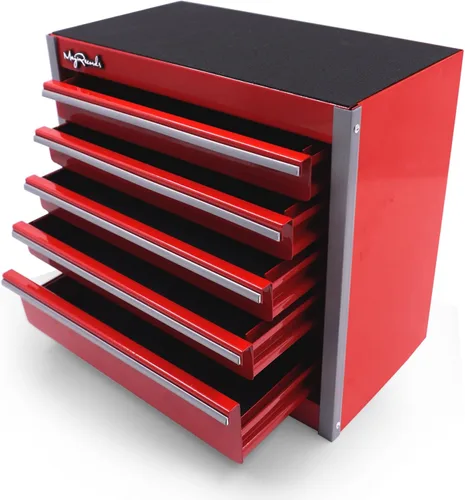 Miniatura 9 de sdroceRyaM Mini caja de herramientas de metal, caja de herramientas apilable de acero portátil de 3 cajones, pequeña caja de herramientas con forros