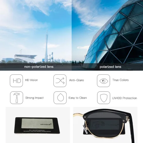 Miniatura 6 de AEVOGUE Polarized Sunglasses For Women And Men Semi Rimless Frame Retro Sun Glasses AE0369