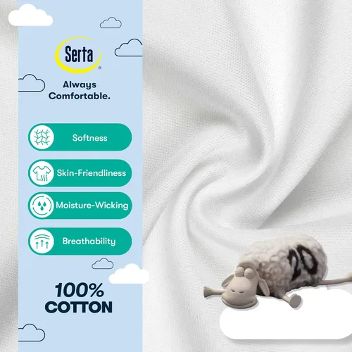 Miniatura 7 de Serta Edredón de plumón europeo tamaño individual para todas las estaciones, 100% algodón, 600 poder de relleno extra esponjoso, fabricado
