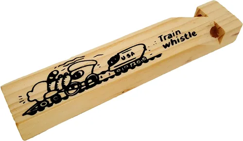 Miniatura 4 de Silbatos de tren de madera, por Dondor (paquete de 12)