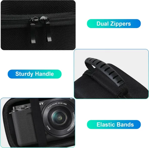 Miniatura 3 de BOVKE Funda de transporte de viaje compatible con Sony Alpha ZV-E10 – APS-C cámara digital de vlog sin espejo con lente intercambiable