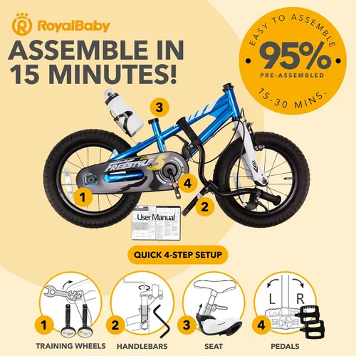 Miniatura 6 de RoyalBaby Freestyle Kids Bike 12 14 16 18 20 Inch Bicycle for Boys Girls Ages 3-10 Years, Multiple Color Options