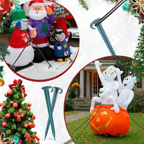 Miniatura 5 de Vicenpal 50 Piezas Estacas de Jardín de Plástico de 7 Pulgadas para Inflables de Servicio Pesado Estacas de Jardín de Plástico para Tienda
