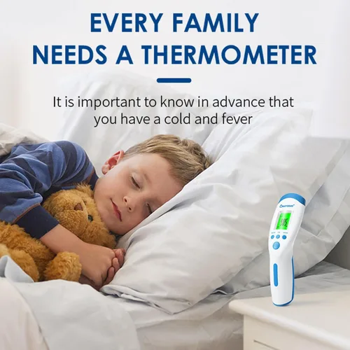 Miniatura 7 de Berrcom - Termómetro infrarrojo sin contacto para la frente para adultos y niños, termómetros digitales de fiebre 3 en 1 con pantalla LCD y alerta