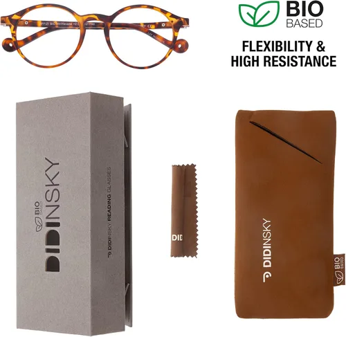 Miniatura 2 de DIDINSKY Gafas de lectura para presbicia para hombre y mujer, anti luz azul, táctiles de goma, patillas flexibles y lentes antirreflectantes. Havana