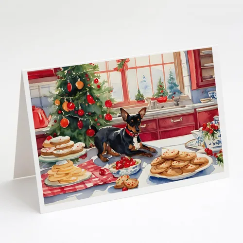 Miniatura 35 de Caroline's Treasures DAC3884GCA7P Paquete de 8 tarjetas en blanco de Navidad con galletas de husky siberiano Tarjetas de felicitación con sobres