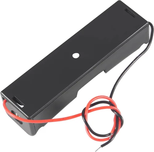 Miniatura 4 de ACEIRMC 10 unids 18650 clip de batería 1 ranuras 3.7 V plástico 18650 caja de almacenamiento de batería con cables de cable negro y rojo