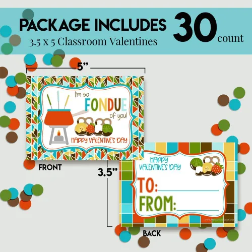 Miniatura 4 de AmandaCreation - Tarjetas para el día de San Valentín con chispas de chocolate con chispas de chocolate para regalar a amigos y compañeros de clase