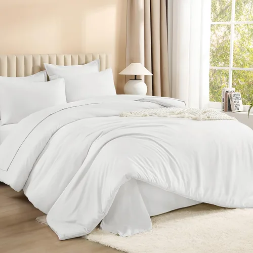 Miniatura 15 de Litanika Cama en una Bolsa King Beige - Juego de Ropa de Cama de 7 Piezas Tamaño King, Juego de Edredón de Cama, Juego de Edredón con Edredón, 02