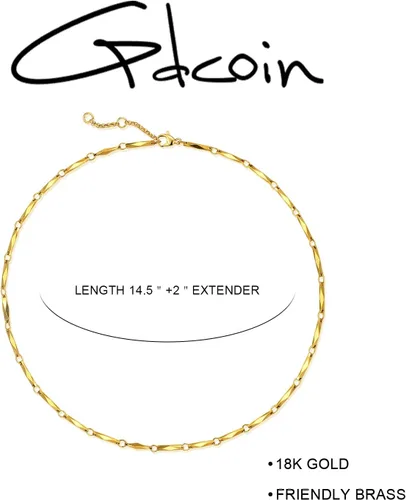 Miniatura 4 de Gargantilla de cadena de oro de 18 quilates chapada al vacío cubana con clip de papel Figaro Mariner con cuentas de rombo de encaje torcido