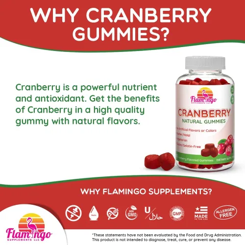 Miniatura 4 de Suplemento de goma de arándano para mujeres, hombres y niños. 1000 mg, vegano, vegetariano, sin gluten, gelatina ni OMG. Kosher y halal. 60