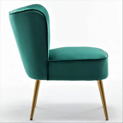 Miniatura 8 de Container Furniture Direct Silla moderna de terciopelo para sala de estar, dormitorio o entrada, diseño elegante y cómodo sin brazos con patas