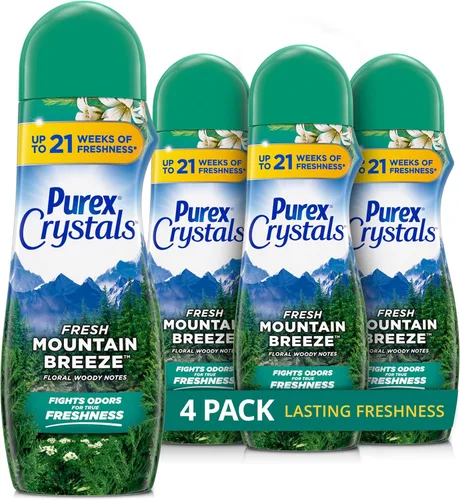 Miniatura 16 de Purex Crystals Reforzador de aroma en el lavado, Fabulosamente Fresco, 21 oz (Paquete de 4), Tecnología de frescura duradera y eliminación de olores
