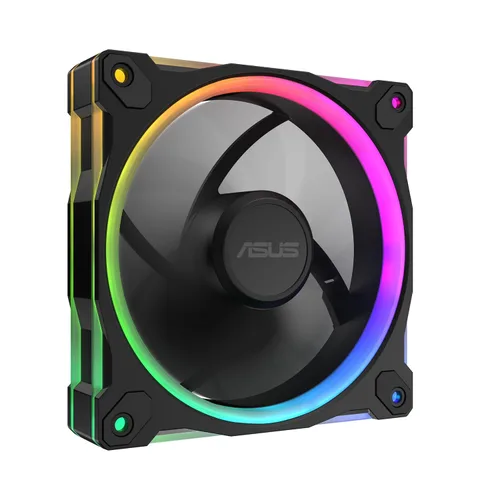 Miniatura 19 de ASUS Prime MR120 ARGB Fan Negro Paquete Triple, Marco Extra Grueso de 28mm, Silencioso, Enfriamiento de Alto Rendimiento con Control PWM, 20 LEDs