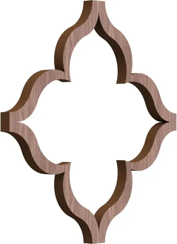 Miniatura 6 de 7 3/8 pulgadas de ancho x 7 3/8 pulgadas de alto x 3/8 pulgadas de alto, paneles de pared de madera con calado decorativo extra pequeño, roble rojo