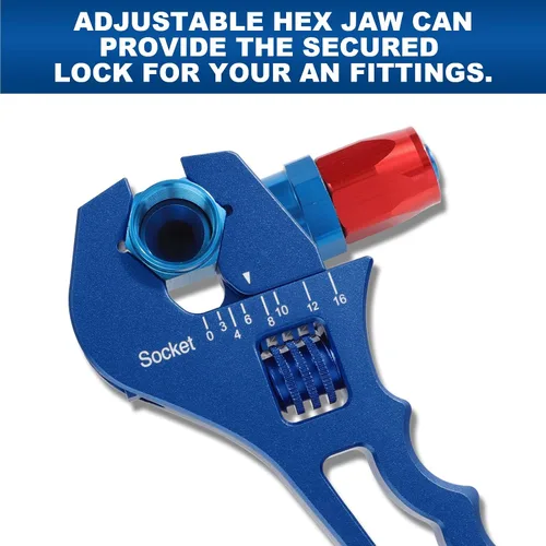 Miniatura 2 de Llave de accesorios AN ajustable para accesorios de extremo de manguera 3AN-16AN, llave AN ajustable de aluminio con mordazas de tornillo de banco