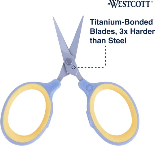 Miniatura 2 de Westcott - Tijeras de punta fina con hojas de titanio para manualidades, costura y más, 6.3 cm