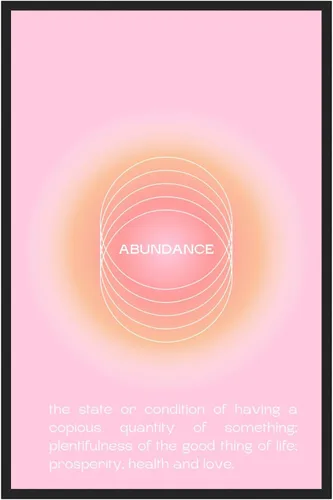 Abundance - Póster estético de aura en degradado, arte de pared espiritual, arte de pared moderno, aura rosa, impresión de degradado de regalo