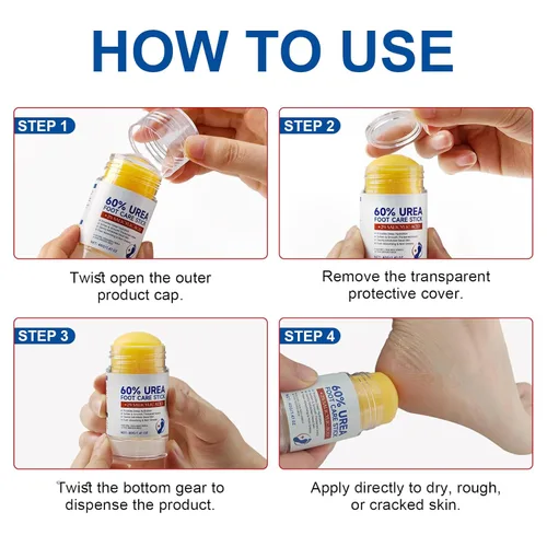 Miniatura 5 de 60% urea con 2% de ácido salicílico en barra para el cuidado de pies, crema para pies de urea de máxima resistencia, removedor de callos