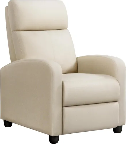 Miniatura 11 de Yaheetech Silla reclinable de pana para sofá individual, asiento de cine en casa, silla reclinable moderna ajustable para sala de estar, dormitorio