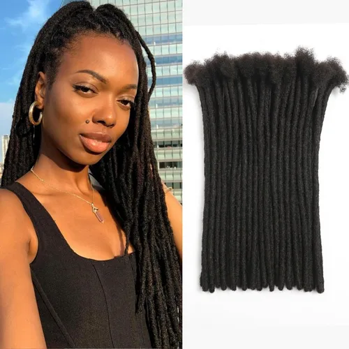 Miniatura 54 de Extensiones Loc de 10 pulgadas de grosor de cabello humano de 10 pulgadas, 10 hebras, extensiones de rastas de cabello humano para mujeres