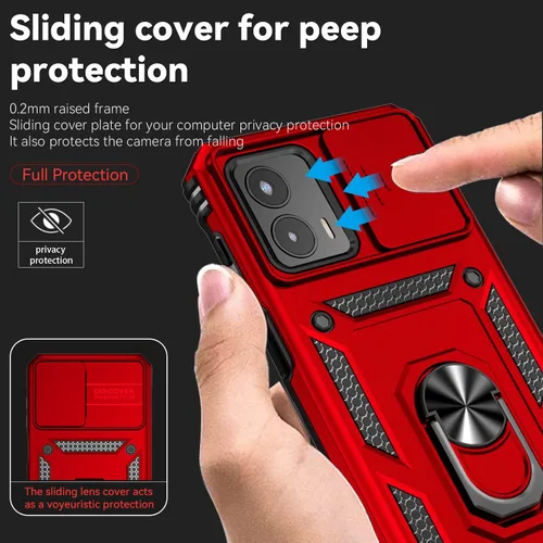 Miniatura 4 de Funda para Moto G 5G 2023 con cubierta deslizante para cámara y protector de pantalla HD [grado militar de 16 pies probada en caídas], soporte