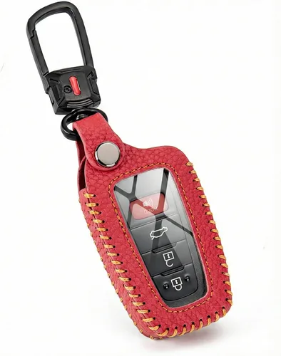 Funda para llavero de Toyota con llavero, protector de llave de auto de cuero compatible con 2018 - 2024 Rav4 Highlander Camry Corolla Avalon C-Hr