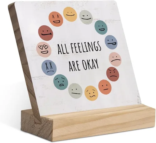 Miniatura 5 de Placa de madera con soporte de madera, citas inspiradoras, letrero de madera para decoración de escritorio para el hogar, aula, escuela, terapia