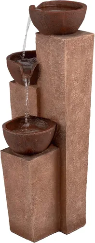Miniatura 8 de Alpine Corporation ZEN398 - Fuente de agua moderna de 3 niveles para exteriores de 35 pulgadas, elegante fuente de suelo rústica para jardín, patio