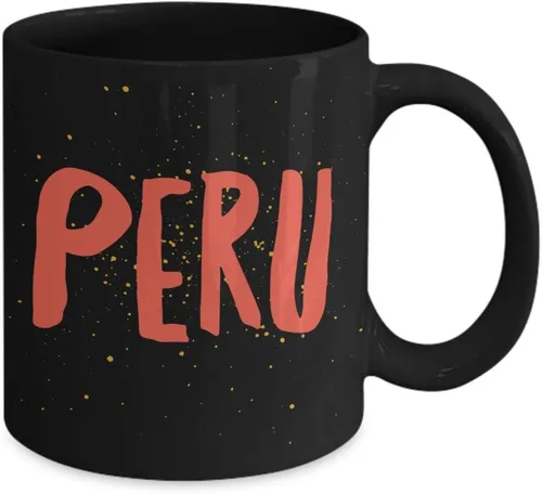 Miniatura 2 de Perú Futbol Taza de Cafe Vaso, taza café divertidas, tazas personalizadas, taza de café inspiradoras, taza con mensajes positivos., 11onza, Negro