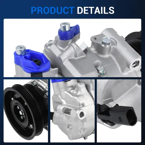 Miniatura 6 de Autoround Compresor de Aire Acondicionado con Embrague Compatible con [1.9L 2.0L 2.5L 3.2L] VW Jetta 2005-2014, Beetle 2006-2017, Passat 2012-2014
