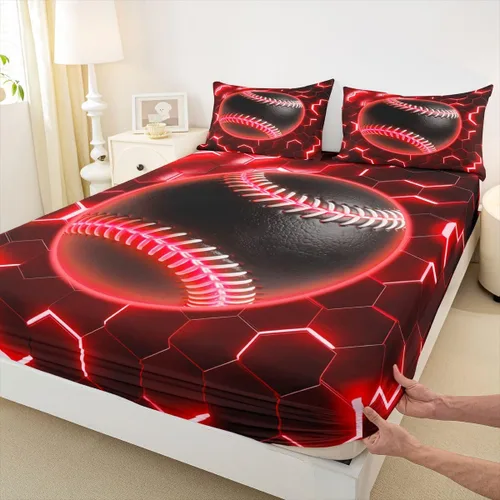 Miniatura 45 de Erosebridal Graffiti Rugby Ball Sheets for Boys Girls Colorful Rugby Helmet Fitted Sheet,Sports Kids Bedding Sets Football Game Bed Sets Twin 2 Piece