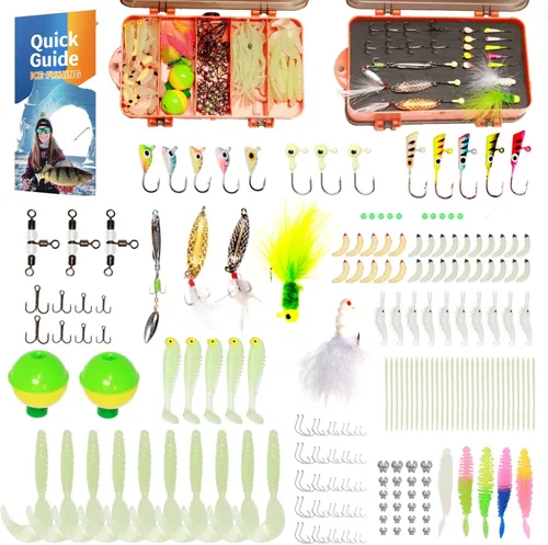 FONMANG Kit de Señuelos de Pesca de 322 Piezas - Buzz Bait/Señuelos Spinner/Jig/Rana, Caja de Aparejos de Pesca con Aparejos Incluidos, Cebo Kit de