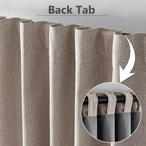 Miniatura 2 de Cortinas opacas para sala de estar, cortinas 100% opacas de 90 pulgadas de largo, juego de 2 paneles de 2 paneles, con aislamiento térmico, pestaña