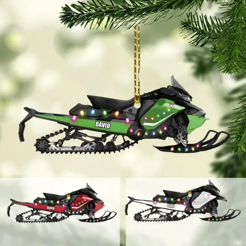 Miniatura 16 de Zapatos de motos de nieve personalizados personalizados adorno de Navidad de acrílico para amantes de motos de nieve (SM 1)