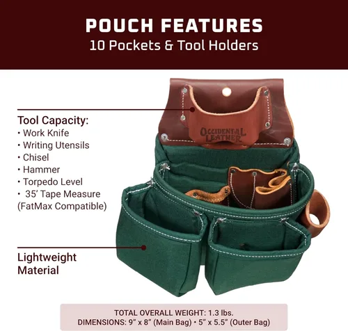 Miniatura 3 de Occidental Leather OxyLights 3 Pouch Tool Bag with Tape Holder