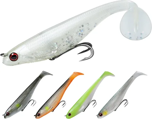 Miniatura 11 de TRUSCEND Shadtale Easy Catch Soft Fishing Lures, Unique Vibration and Action for Various Rigs, Paddle Tail Swimbaits Trailer for Bass, Trout