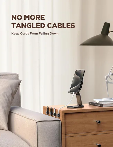 Miniatura 7 de JOYROOM - Paquete de 9 soportes magnéticos para cables ocultadores de cables adhesivos, organizador de cables para escritorio, mesita de noche, mesa