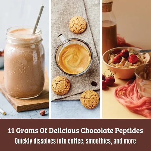 Miniatura 6 de Colágeno en polvo de chocolate. Colágeno con ácido hialurónico y vitamina C. Péptidos de colágeno de chocolate en polvo. Colágeno con vitamina C